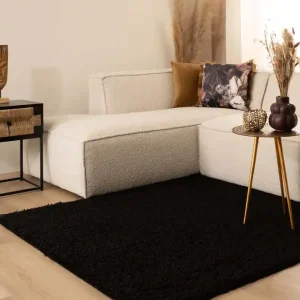 Veilige Betaling Vierkant hoogpolig vloerkleed shaggy Trend effen – zwart -47%
