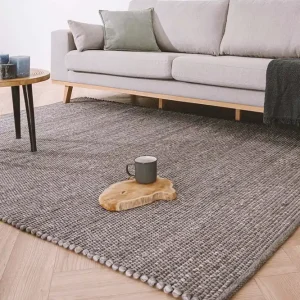 Groothandel Wollen vloerkleed Lett – grijs    Black Friday-42%