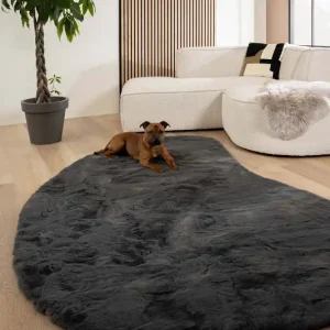 Veilige Betaling Fluffy vloerkleed organisch – Comfy Plus donkergrijs    Black Friday-42%