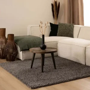 Vierkant hoogpolig vloerkleed shaggy Trend effen – grijs    Black Friday-47% Merkproduct