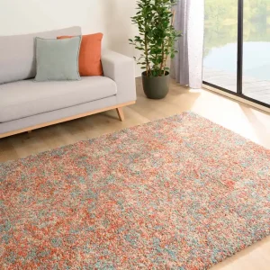 Hoogpolig vloerkleed gemêleerd- Blend oranje/blauw Black Friday-40% Flitsaanbieding