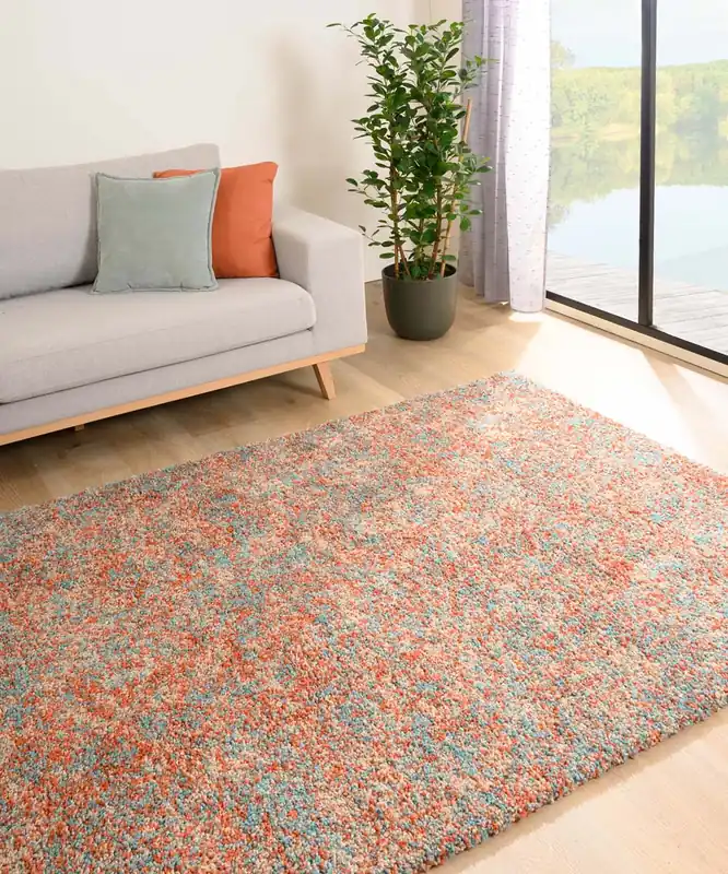 Hoogpolig vloerkleed gemêleerd- Blend oranje/blauw Black Friday-40% Flitsaanbieding