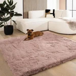 Populair Fluffy vloerkleed vierkant – Comfy Deluxe roze Black Friday-46%