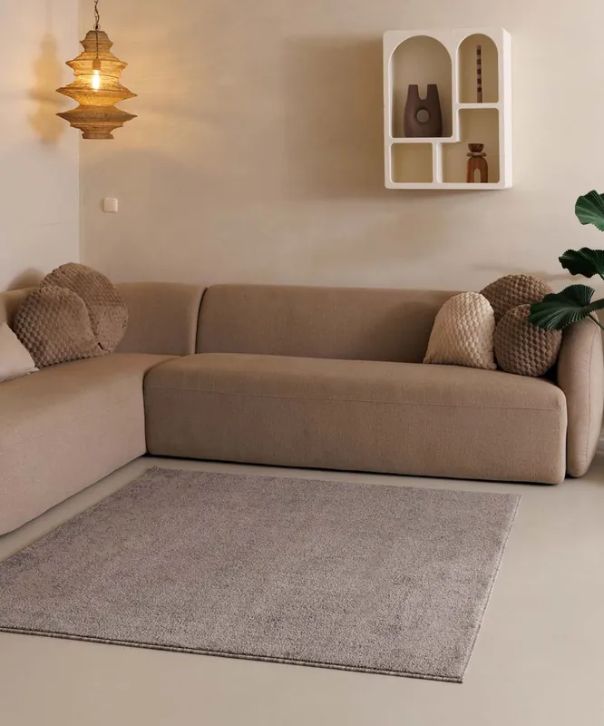 Vierkant vloerkleed Fine – lichtgrijs -49% Snelle Levering