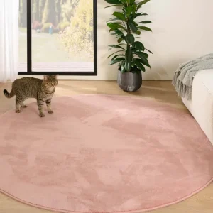 Rond zacht vloerkleed – Plush roze Black Friday-33% Betaalbaar