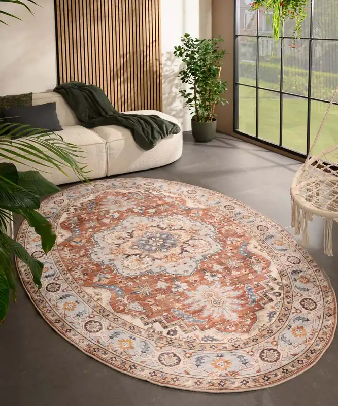 Buitenkleed ovaal Vintage – Valenca Fino terracotta Black Friday-35% Veilige Betaling
