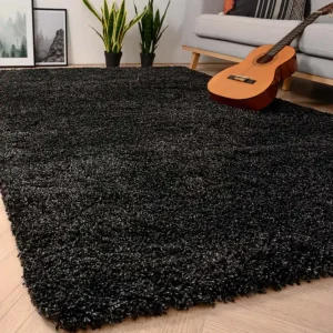 Express Levering Hoogpolig vloerkleed shaggy Grand effen – antraciet    -60%