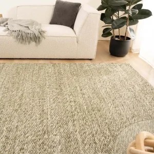 Flitsaanbieding Wollen vloerkleed – Vridning olijfgroen    Black Friday-56%