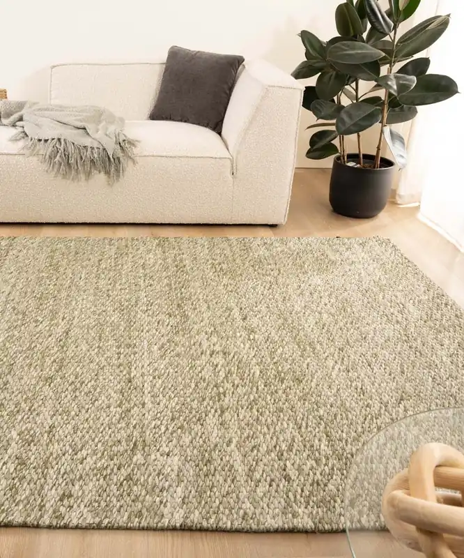 Flitsaanbieding Wollen vloerkleed – Vridning olijfgroen Black Friday-56%