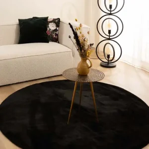 Velours vloerkleed rond – Flair zwart Black Friday-50% Budget