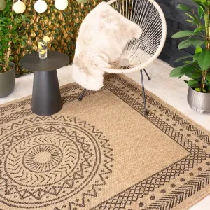 Jute buitenkleed – Boho Mandala beige/zwart Black Friday-38% Premium