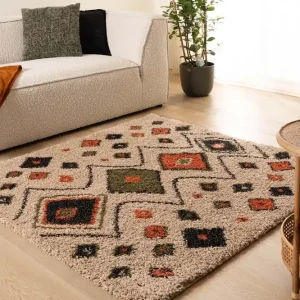 Topkwaliteit Vierkant hoogpolig vloerkleed bohemian Artisan – beige/multi    Black Friday-37%