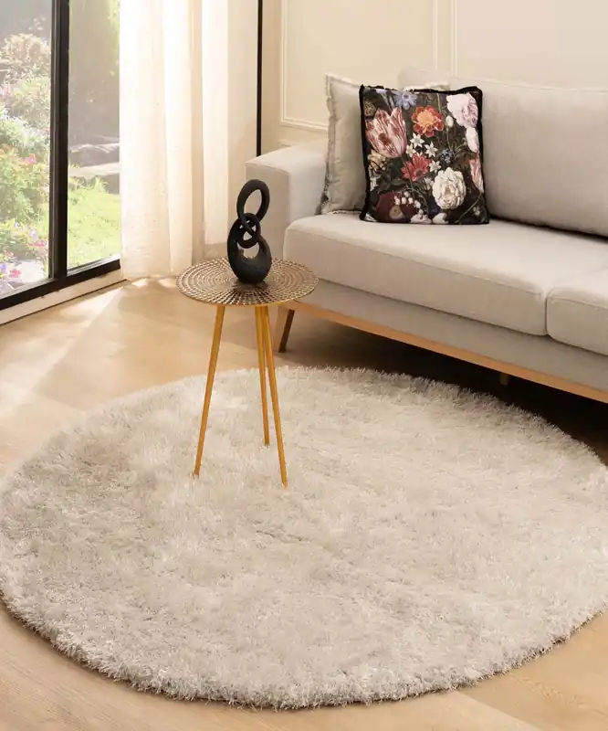 Premium Rond hoogpolig vloerkleed velvet – Posh lichtzilver Black Friday-46%