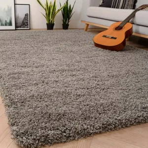 Snelle Levering Hoogpolig vloerkleed shaggy Grand effen – lichtgrijs -60%
