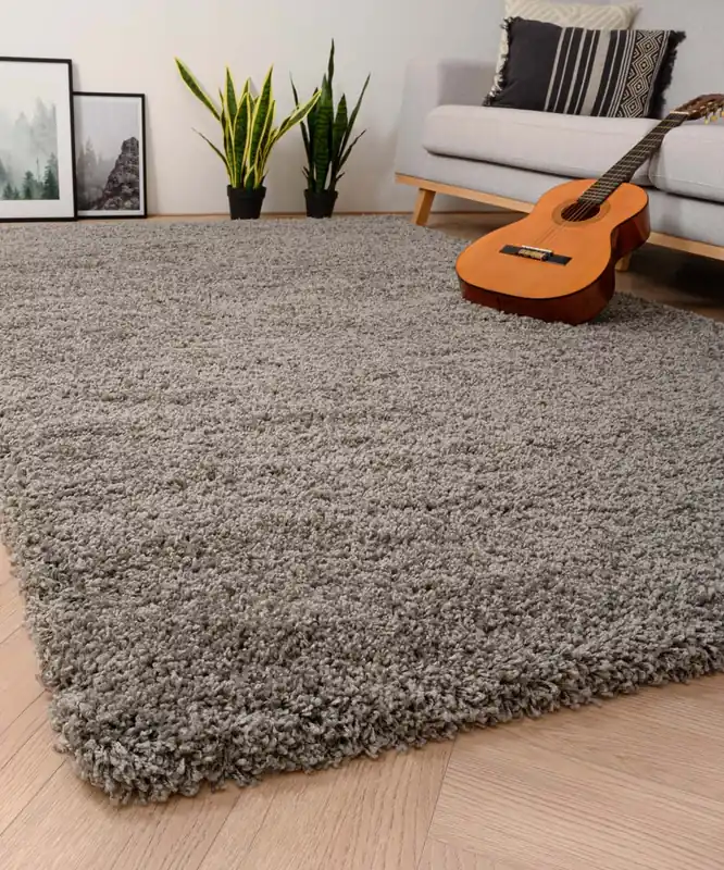 Snelle Levering Hoogpolig vloerkleed shaggy Grand effen – lichtgrijs -60%