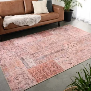 Professioneel Patchwork vloerkleed – Fade Heritage beige/terracotta Black Friday-40%