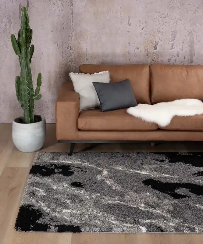 Premium Hoogpolig vloerkleed Marble Artisan – grijs Black Friday-38%