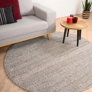 Lage Prijs Rond wollen vloerkleed Lett – lichtgrijs    Black Friday-38%