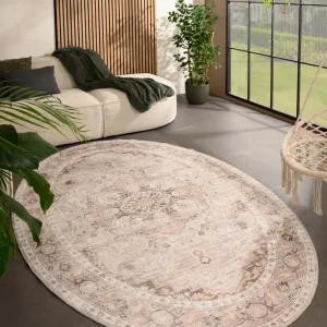 Exclusieve Aanbieding Buitenkleed ovaal Vintage – Valenca Fino lichtgrijs/beige    Black Friday-35%