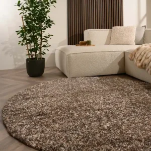 Rond hoogpolig vloerkleed – Blend beige/grijs Black Friday-34% Express Levering