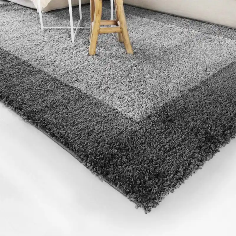 Beste Prijs Hoogpolig vloerkleed shaggy Trend lijstmotief – grijs -34%