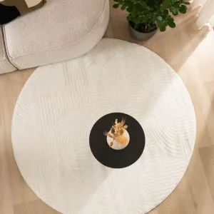 Rond vloerkleed Scandinavisch – Contour Bend crème Black Friday-77% Lage Prijs
