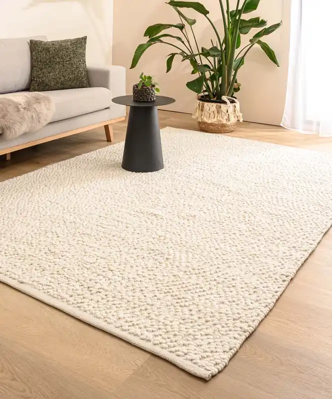 Wollen vloerkleed – Agder wit Black Friday-40% Premium