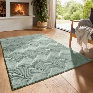Zacht vloerkleed – Fuzz Whirl groen Black Friday-43% Nieuw