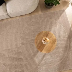 Scandinavisch vloerkleed – Contour Circle beige Black Friday-73% Koop Vandaag