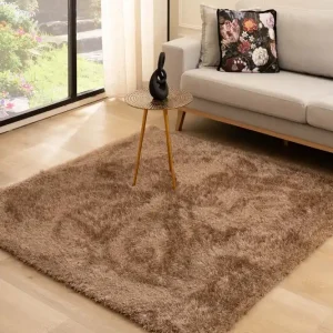 Gratis Verzending Vierkant hoogpolig vloerkleed velvet – Posh bruin    Black Friday-44%