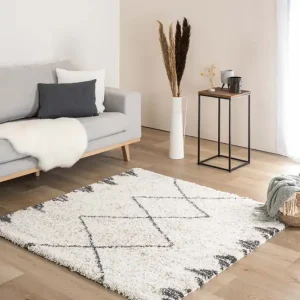 Nu Kopen Vierkant hoogpolig vloerkleed berber Artisan – wit/grijs    Black Friday-45%