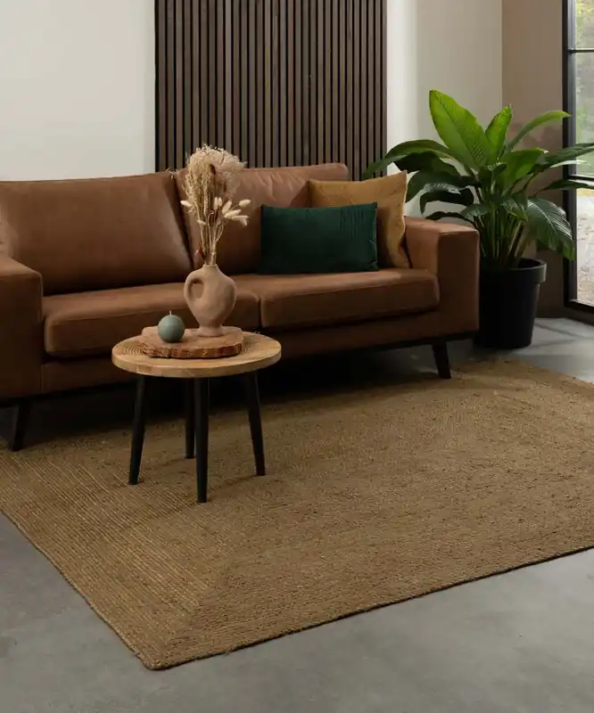 Jute vloerkleed – Pure olijfgroen Black Friday-42% Wereldwijde Verzending