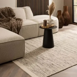 Wollen vloerkleed – Ulstein wit/zwart    Black Friday-40% Modern