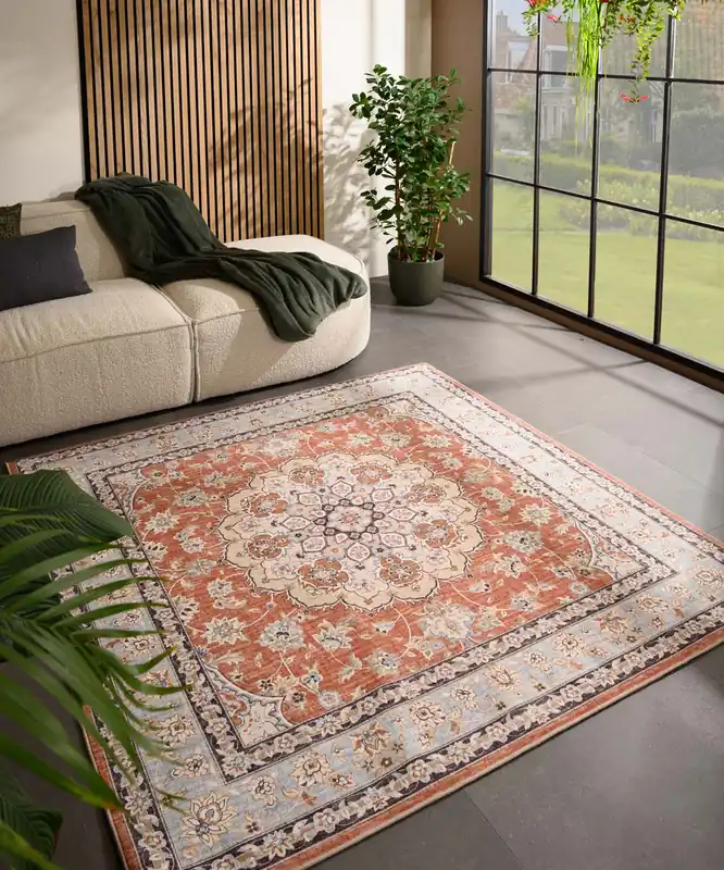 Buitenkleed vierkant Vintage – Valenca Nova terracotta Black Friday-44% Koopje