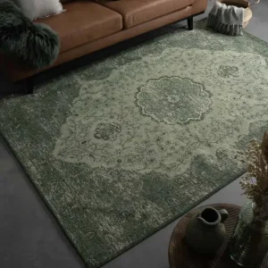 Betrouwbaar Vintage vloerkleed Village – groen Black Friday-33%