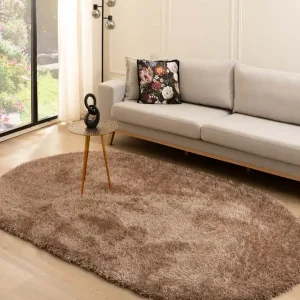 Ovaal hoogpolig vloerkleed velvet – Posh bruin    Black Friday-39% Premium