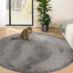 Must-Have Rond zacht vloerkleed – Plush grijs Black Friday-33%
