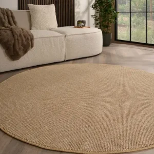 Gratis Retour Rond laagpolig vloerkleed – Loom beige Black Friday-30%