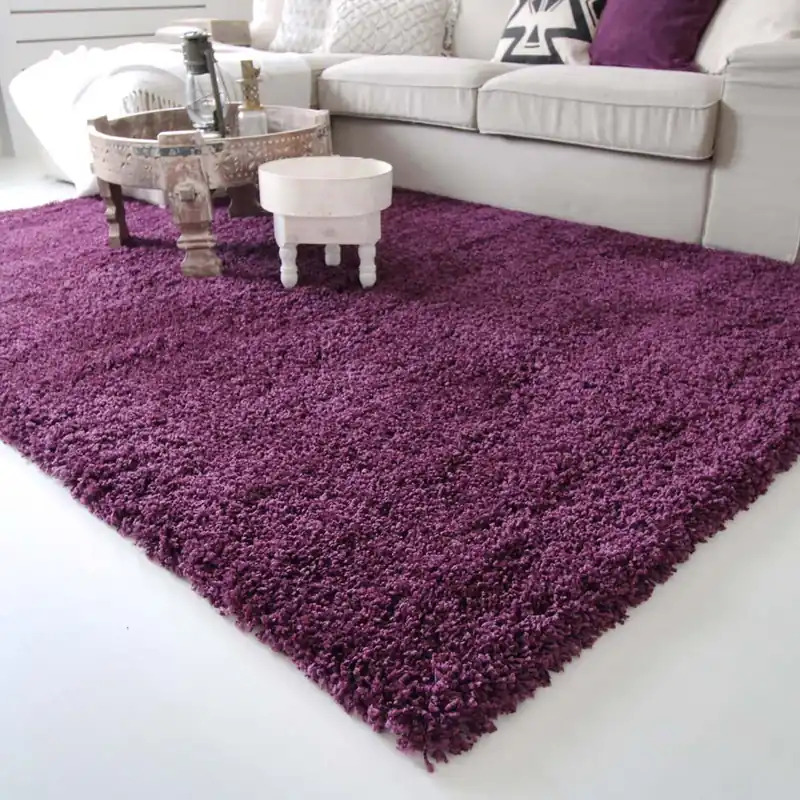 Fabrieksprijs Hoogpolig vloerkleed shaggy Royal 5cm hoogte – paars