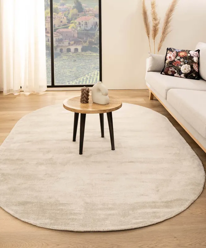 Viscose vloerkleed ovaal – Glamour ivoor Black Friday-33% Meest Verkocht