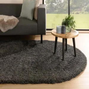 Ovaal hoogpolig vloerkleed – Cozy Shaggy – donkergrijs    Black Friday-73% Rechtstreeks Van De Fabrikant