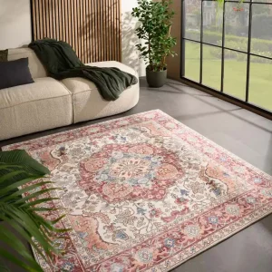 Laatste Kans Buitenkleed vierkant Vintage – Valenca Fino crème/rood Black Friday-44%