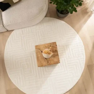 Exclusieve Aanbieding Rond vloerkleed Scandinavisch – Contour Gem crème Black Friday-64%