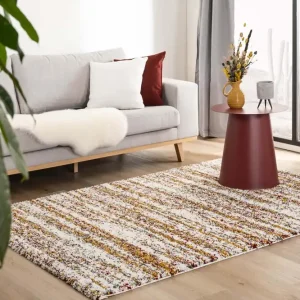 Hoogpolig vloerkleed strepen Artisan – wit/multi Black Friday-66% Merkproduct