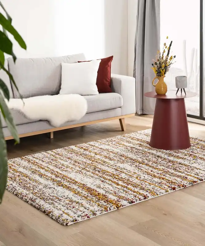 Hoogpolig vloerkleed strepen Artisan – wit/multi Black Friday-66% Merkproduct