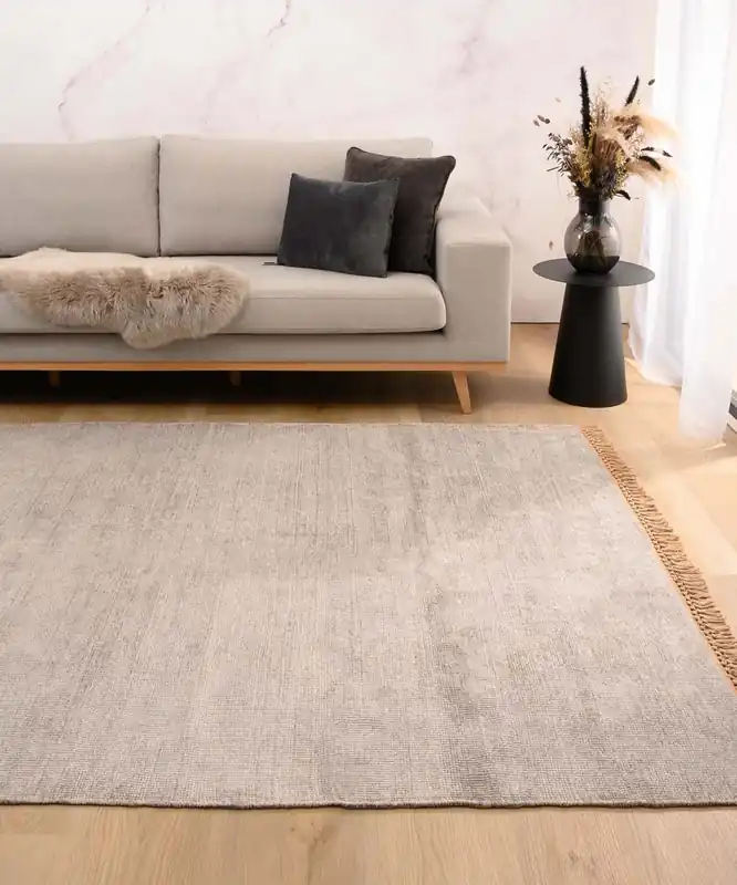 Betaalbaar Viscose vloerkleed – Gem grijs Black Friday-39%