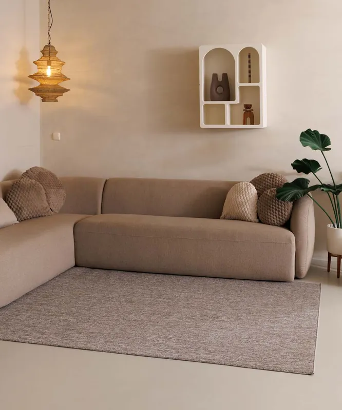 Laagpolig vloerkleed Lush – taupe/lichtgrijs -74% Weekendaanbieding