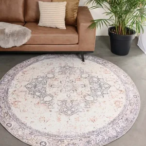 Rond vintage vloerkleed – Fade No.2 grijs Black Friday-48% Must-Have