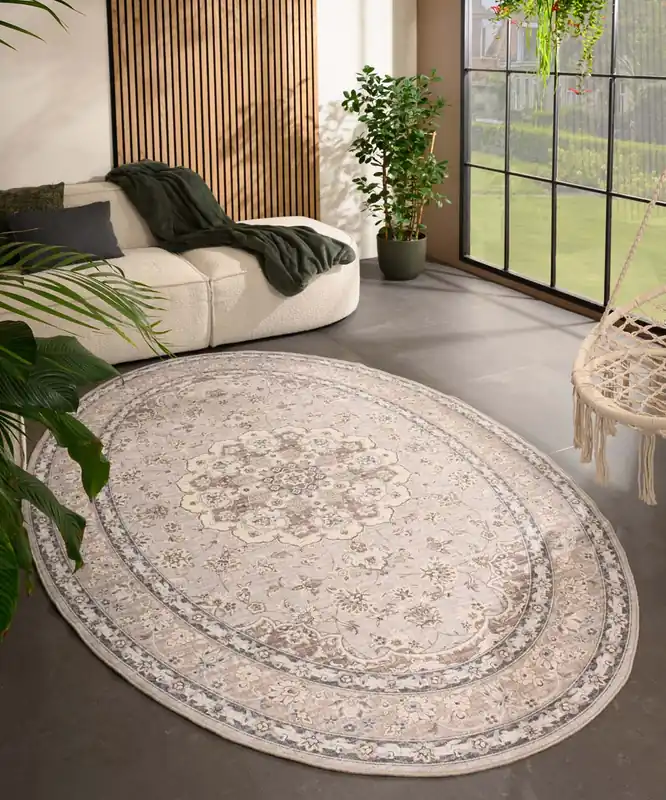 Buitenkleed ovaal Vintage – Valenca Nova beige/lichtgrijs Black Friday-35% Exclusief