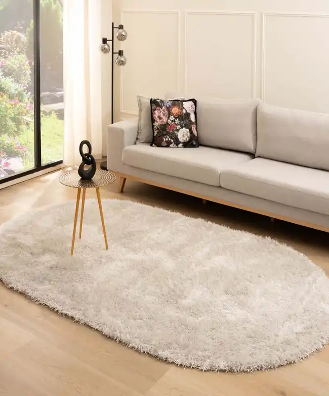 Ovaal hoogpolig vloerkleed velvet – Posh lichtzilver Black Friday-39% Beperkt Aanbod
